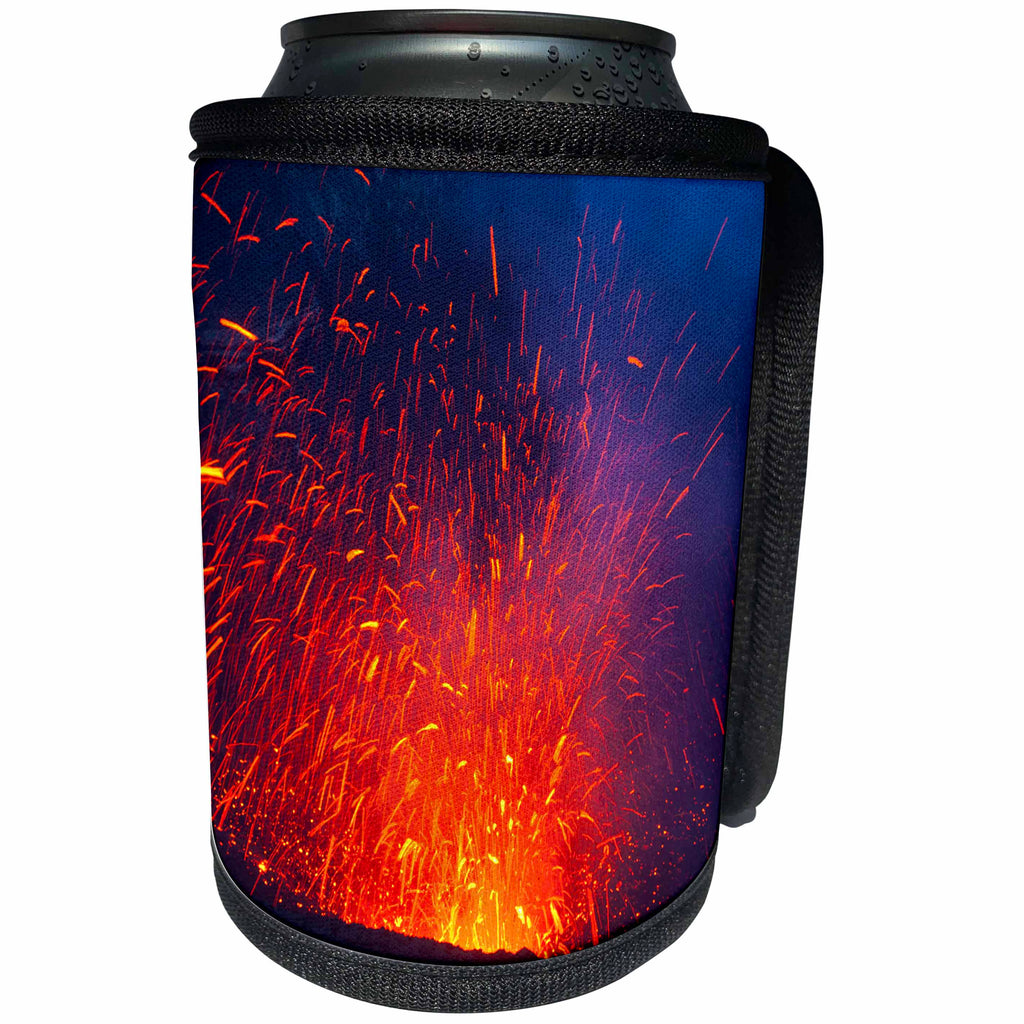 3dRose Danita Delimont - Vanuatu - Volcano eruptions at the Yasur Volcano, Island of Tanna, Vanuatu. - Can Cooler Bottle Wrap (cc_250355)
