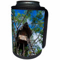 3dRose Danita Delimont - Vanuatu - Tree house in Banyan tree, Island of Tanna, Vanuatu, South Pacific - Can Cooler Bottle Wrap (cc_250361)