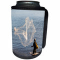 3dRose Danita Delimont - Samoa - Man net fishing in the harbor of Apia, Upolu, Samoa, South Pacific - Can Cooler Bottle Wrap (cc_250383)