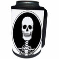 3dRose Mark Grace ZOMBIE SURVIVORS Skeletons - SKELETONS skull 1 on transparent - Can Cooler Bottle Wrap (cc_25039)
