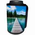 3dRose Danita Delimont - Palau - Boat pier on Carp Island, of the Rock Islands, Palau - Can Cooler Bottle Wrap (cc_250407)