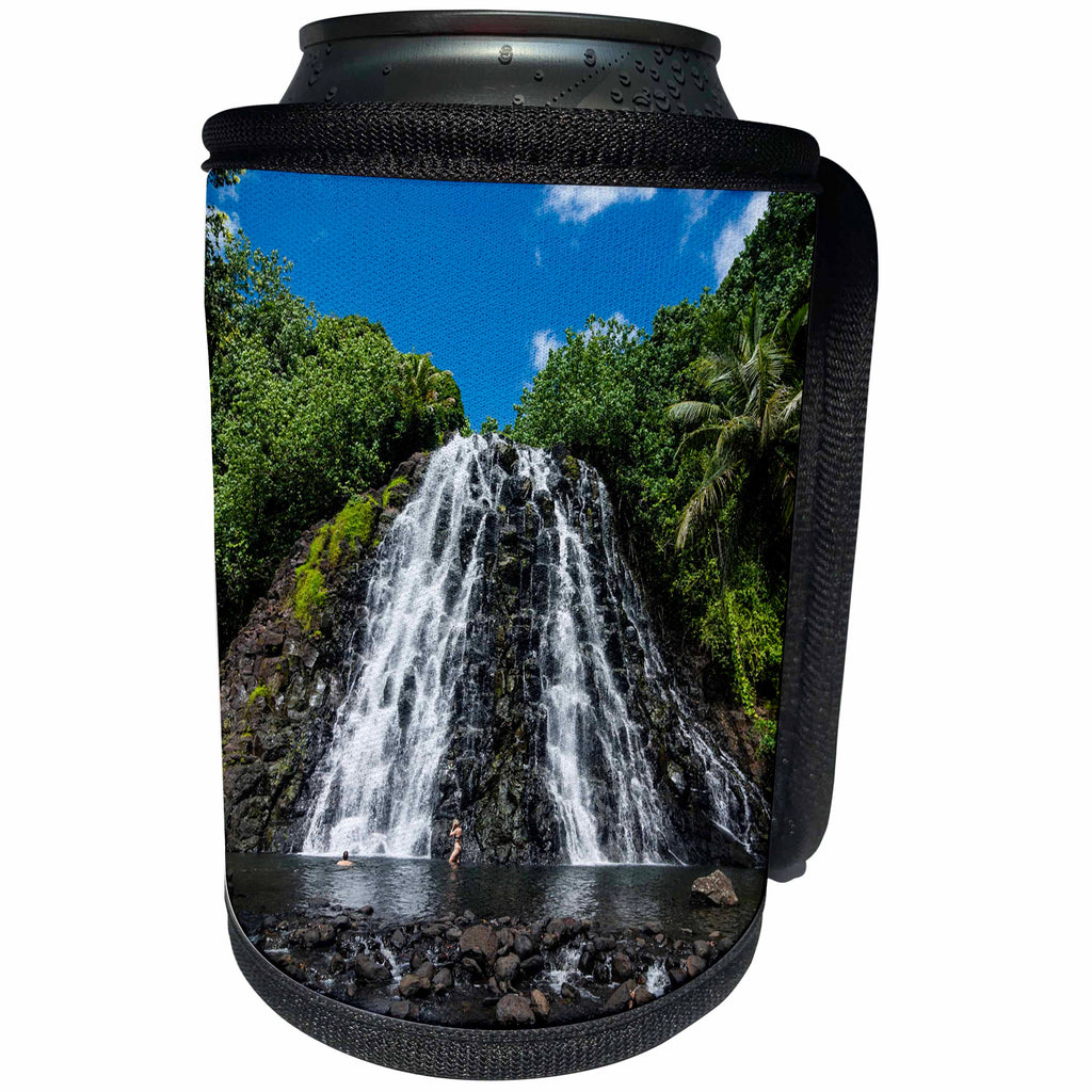 3dRose Danita Delimont - Micronesia - Kepirohi Waterfall, Pohnpei, Micronesia, Central Pacific - Can Cooler Bottle Wrap (cc_250427)