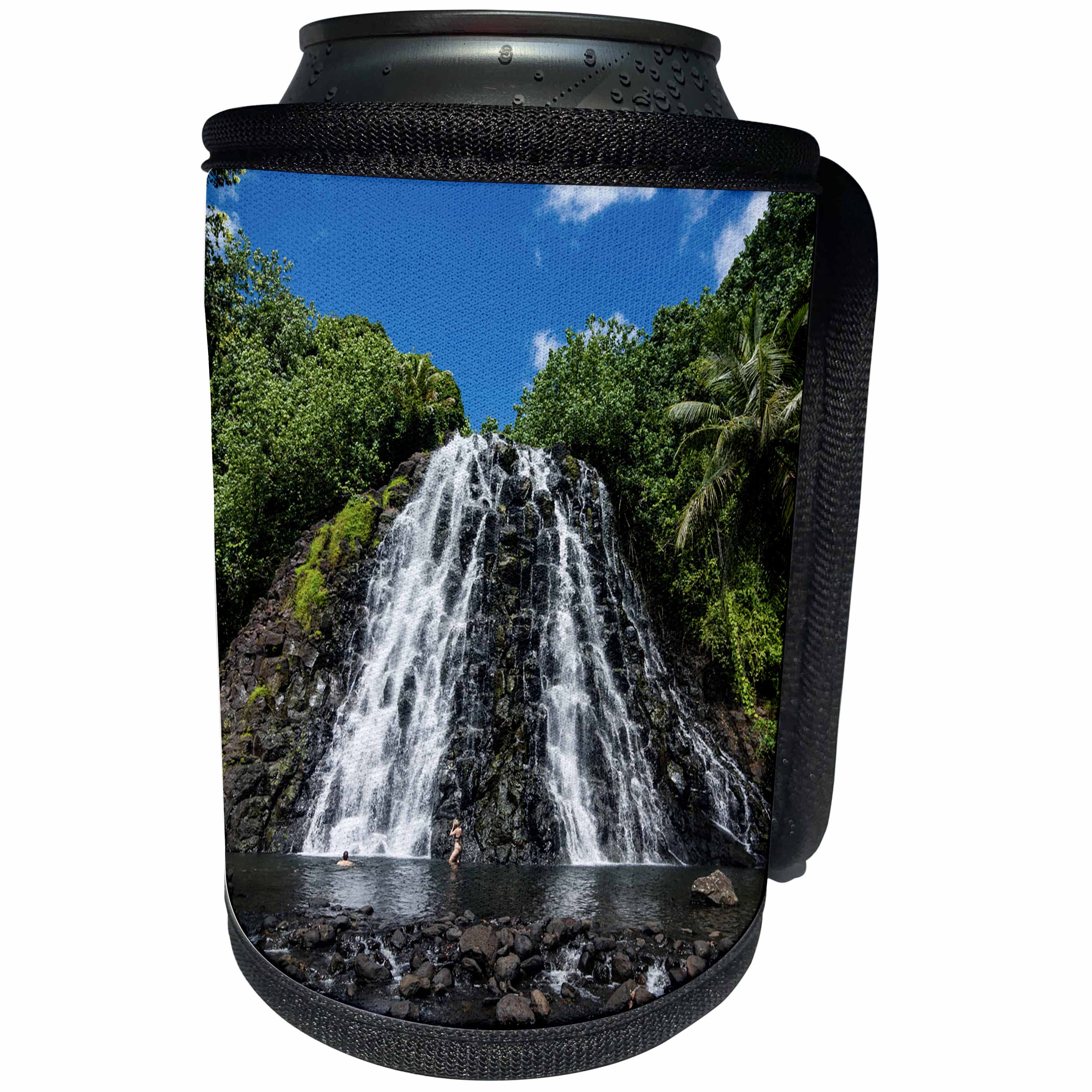 3dRose Danita Delimont - Micronesia - Kepirohi Waterfall, Pohnpei, Micronesia, Central Pacific - Can Cooler Bottle Wrap (cc_250427)