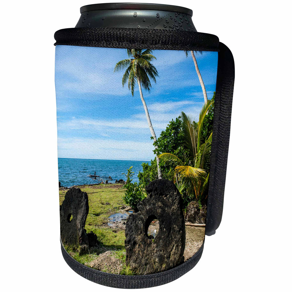 3dRose Danita Delimont - Micronesia - Latge stone money on the island of Yap, Micronesia - Can Cooler Bottle Wrap (cc_250431)