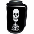 3dRose Mark Grace ZOMBIE SURVIVORS Skeletons - SKELETONS skull 2 black sign 1 - Can Cooler Bottle Wrap (cc_25044)