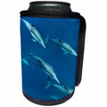 3dRose Danita Delimont - Dolphins - Mexico, Sea of Cortez, Bottlenose dolphins swimming underwater - Can Cooler Bottle Wrap (cc_250463)