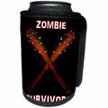 3dRose Mark Grace ZOMBIE SURVIVORS Zombie Clubs - ZOMBIE CLUBS survivors clubs 1 on black - Can Cooler Bottle Wrap (cc_25050)