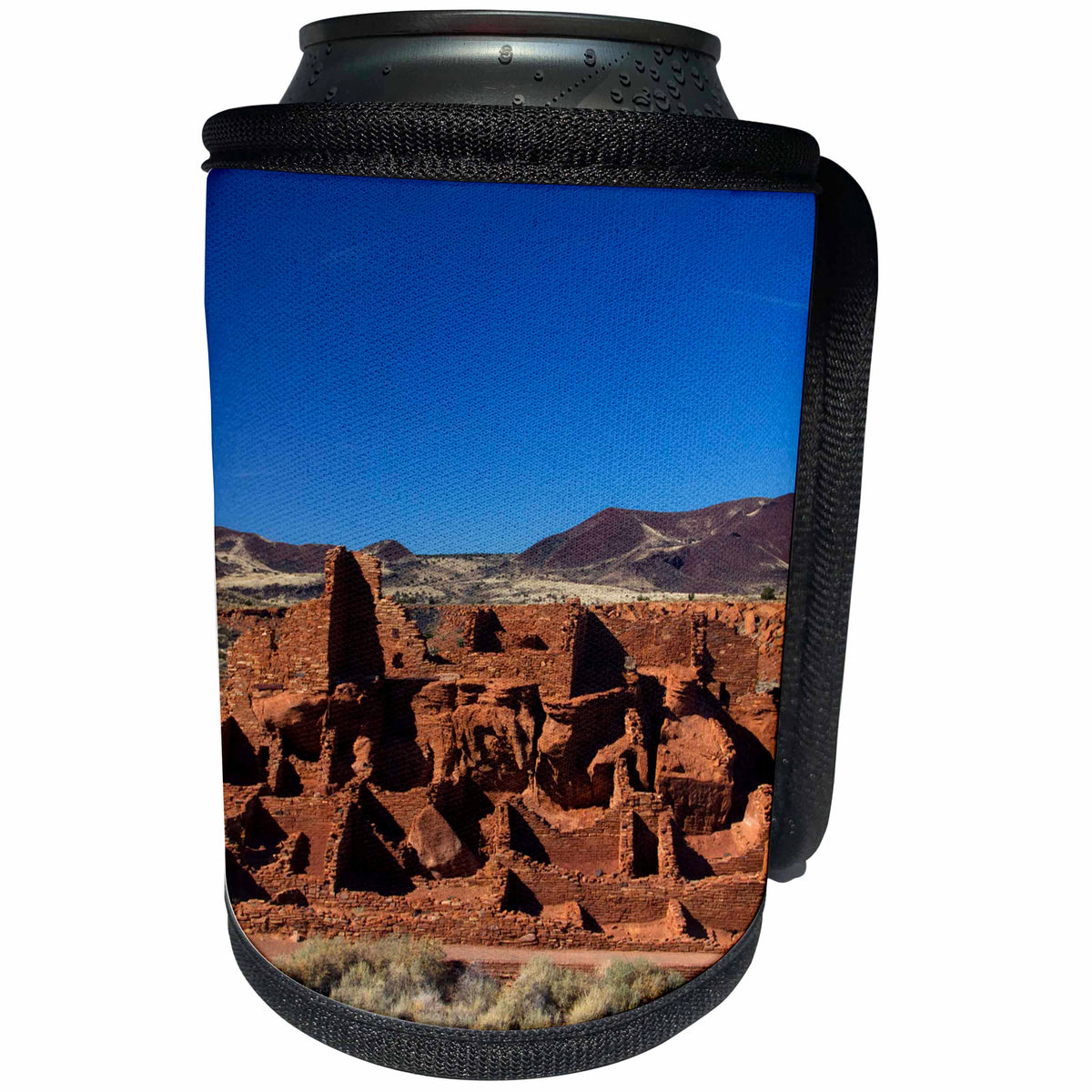 3dRose Danita Delimont - Arizona - Arizona, Wupatki. Wukoki Pueblo in Wupatki National Monument 01 - Can Cooler Bottle Wrap (cc_250527)