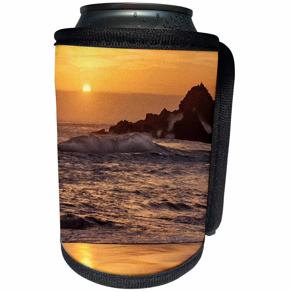 3dRose Danita Delimont - Big Sur - California, Big Sur. Sunset and splashes at Pfeiffer Beach - Can Cooler Bottle Wrap (cc_250548)
