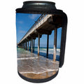 3dRose Danita Delimont - La Jolla - California, La Jolla. Surfer goes out next to Scripps Pier - Can Cooler Bottle Wrap (cc_250550)