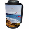 3dRose Danita Delimont - La Jolla - California, La Jolla. Paragliders float toward La Jolla Shores - Can Cooler Bottle Wrap (cc_250552)