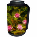 3dRose Danita Delimont - San Diego - California, San Diego. Water lilies with water texture added - Can Cooler Bottle Wrap (cc_250571)