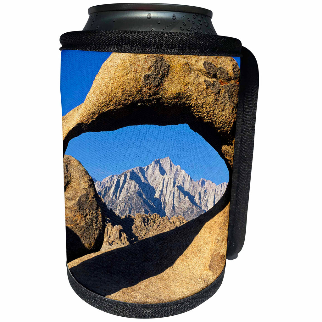 3dRose Danita Delimont - California - California, Eastern Sierra. Lone Pine Peak through Mobius arch - Can Cooler Bottle Wrap (cc_250573)