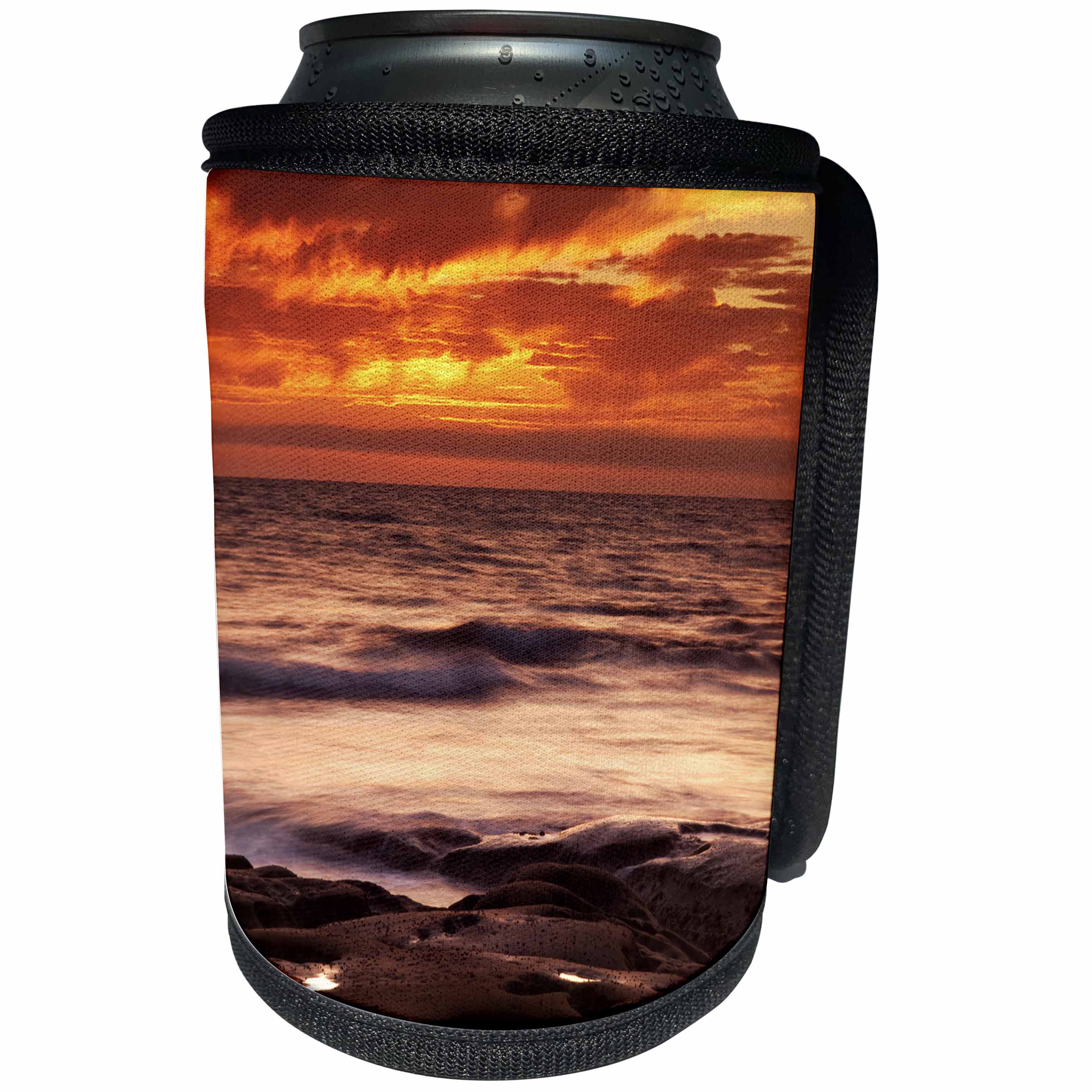 3dRose Danita Delimont - La Jolla - California, La Jolla, Sunset over tide pools at Coast Blvd. Park. - Can Cooler Bottle Wrap (cc_250616)