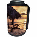 3dRose Danita Delimont - La Jolla - California, La Jolla, Surf shack, surfers at Windansea Beach, sunset - Can Cooler Bottle Wrap (cc_250622)