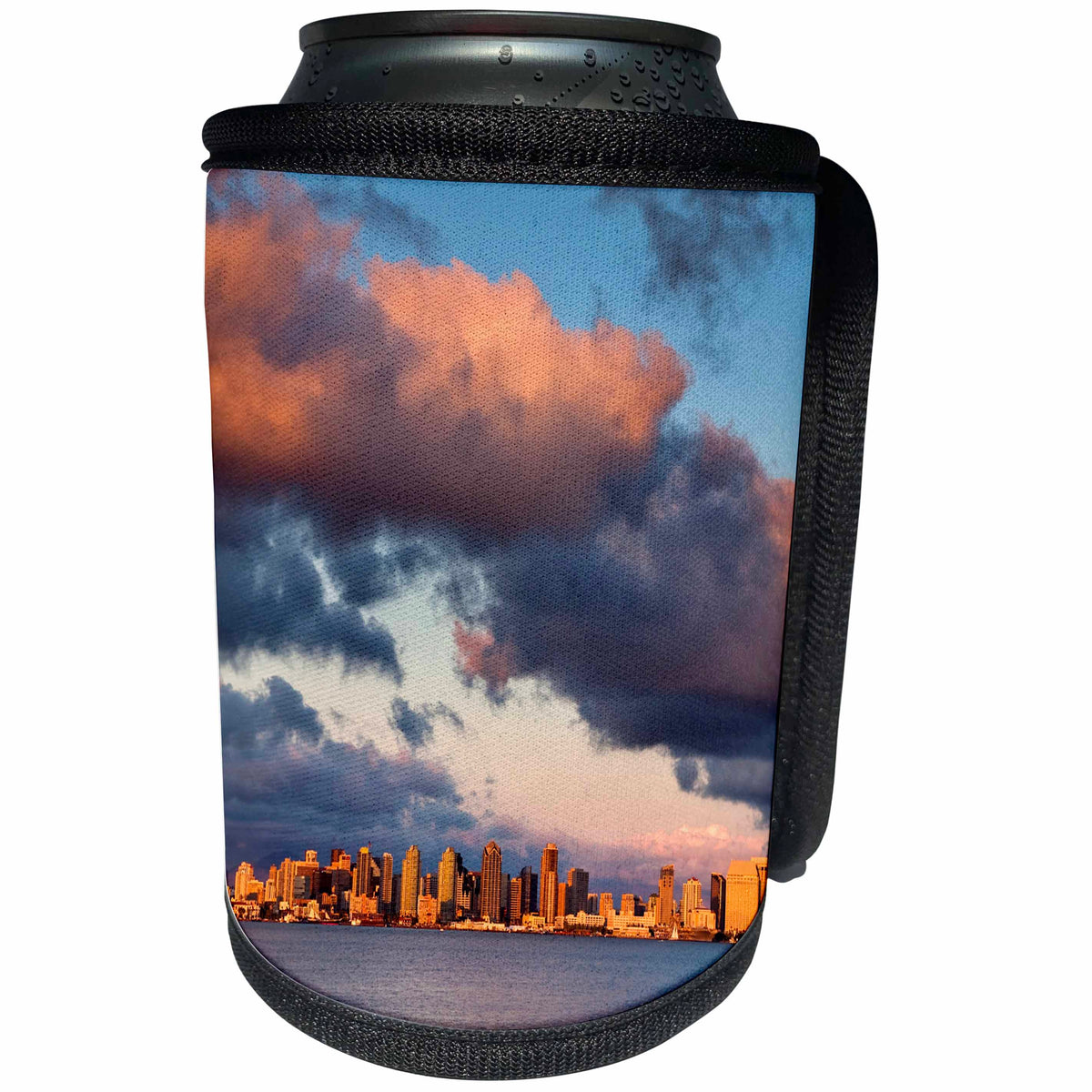 3dRose Danita Delimont - San Diego - California, San Diego, City skyline across San Diego Bay - Can Cooler Bottle Wrap (cc_250630)