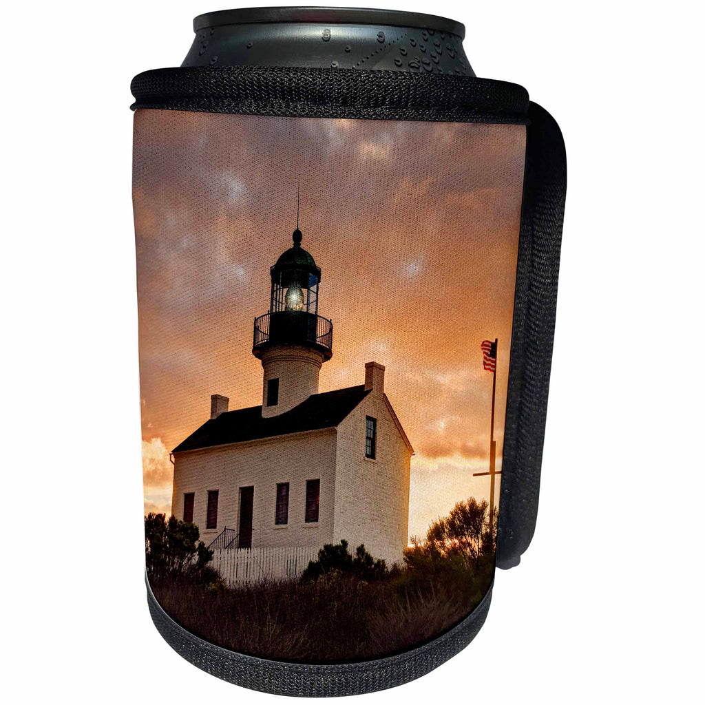 3dRose Danita Delimont - San Diego - California, San Diego, Old Point Loma Lighthouse - Can Cooler Bottle Wrap (cc_250636)
