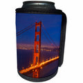 3dRose Danita Delimont - San Francisco - California, San Francisco. Golden Gate Bridge lit at night. - Can Cooler Bottle Wrap (cc_250657)