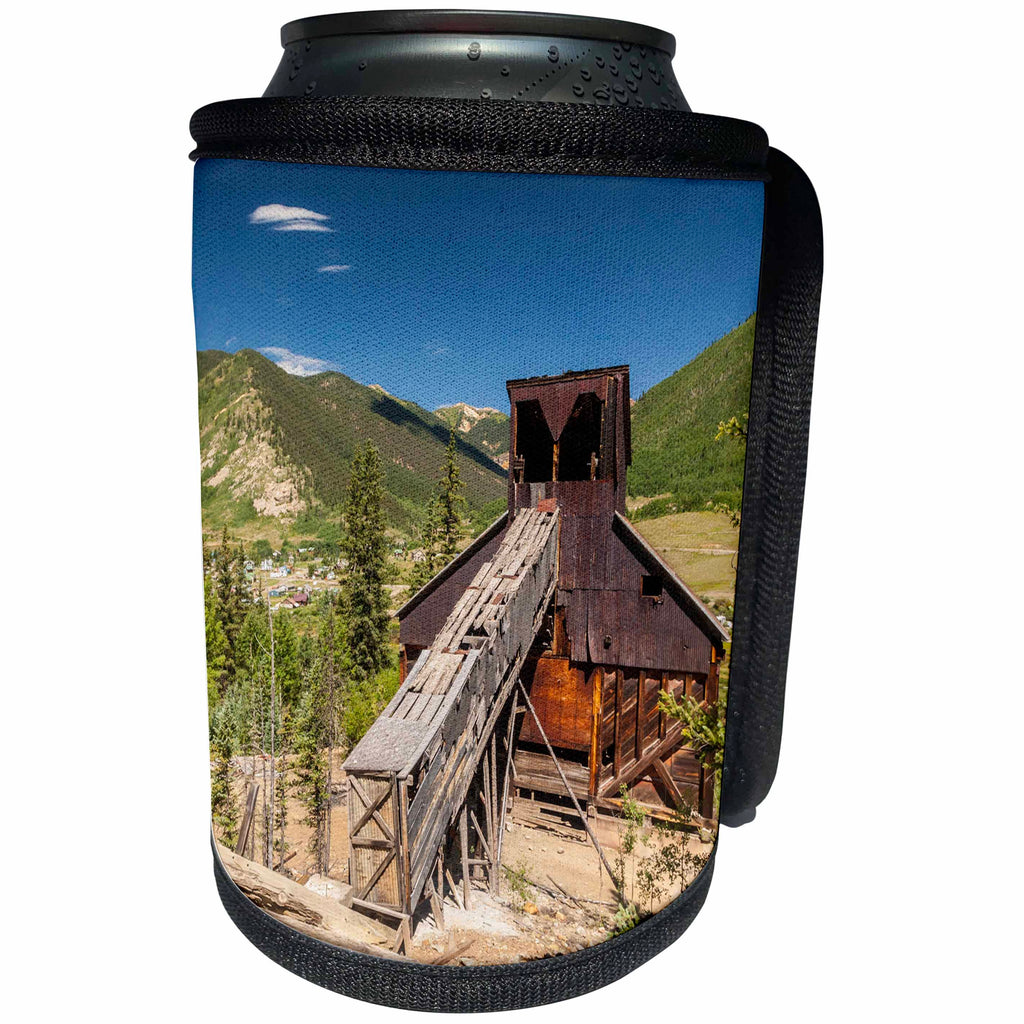 3dRose Danita Delimont - San Juan Mountains - Colorado, San Juan Mountains. Abandoned mine building above Silverton - Can Cooler Bottle Wrap (cc_250704)