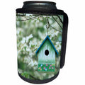 3dRose Danita Delimont - Bird House - Bird house nest box in flowering Dogwood tree in spring, Illinois - Can Cooler Bottle Wrap (cc_250848)
