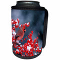 3dRose Danita Delimont - Cardinal - Northern Cardinal male in Common Winterberry in winter - Can Cooler Bottle Wrap (cc_250942)