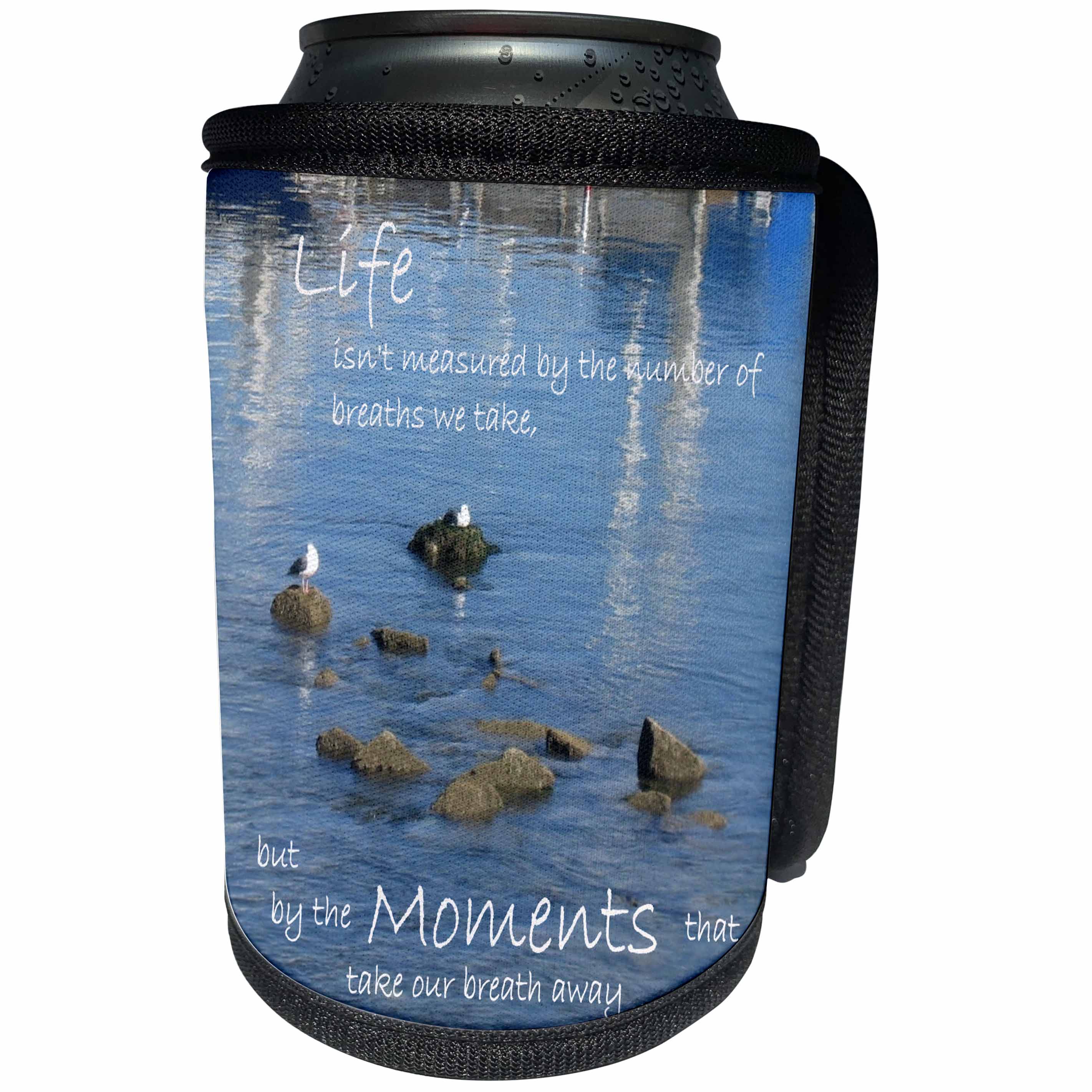 3dRose Patricia Sanders Flowers - Inspirational Moments - Can Cooler Bottle Wrap (cc_25095)