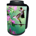 3dRose Danita Delimont - Hummingbird - Ruby-throated Hummingbird female and male at Bee Balm - Can Cooler Bottle Wrap (cc_250974)