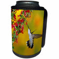 3dRose Danita Delimont - Hummingbird - Ruby-throated Hummingbird female on Lady-in-Red Salvia - Can Cooler Bottle Wrap (cc_250976)