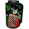 3dRose Danita Delimont - Bird - Tufted Titmouse on pine cone in winter, Marion County, Illinois - Can Cooler Bottle Wrap (cc_250999)