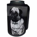 3dRose Dogs Pug - Pug, Pugs and Kisses - Can Cooler Bottle Wrap (cc_251)