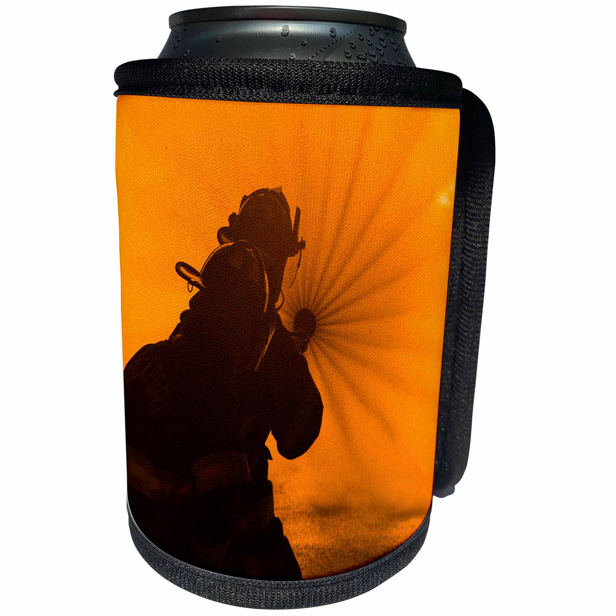 3dRose Danita Delimont - Massachusetts - Massachusetts, Rockport, Fourth of July bonfire, firemen - Can Cooler Bottle Wrap (cc_251163)