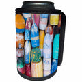 3dRose Danita Delimont - Massachusetts - Massachusetts, Cape Ann, Rockport, lobster buoys 01 - Can Cooler Bottle Wrap (cc_251169)