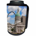 3dRose Danita Delimont - St. Louis - Old Courthouse and Arch, St Louis,Missouri - Can Cooler Bottle Wrap (cc_251179)