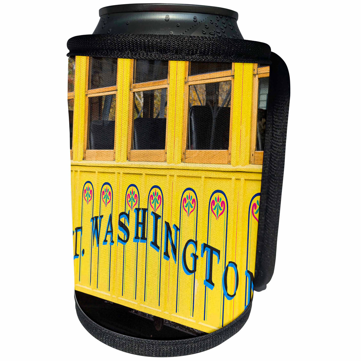 3dRose Danita Delimont - New Hampshire - New Hampshire, Bretton Woods, Mount Washington Cog Railway 01 - Can Cooler Bottle Wrap (cc_251212)
