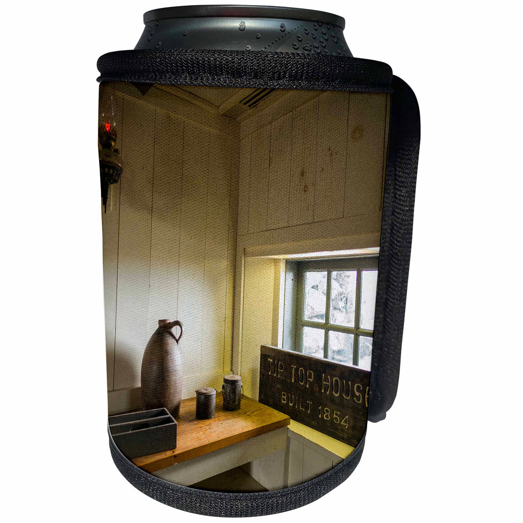 3dRose Danita Delimont - New Hampshire - New Hampshire, Tip Top House, early guesthouse atop Mount Washington - Can Cooler Bottle Wrap (cc_251218)