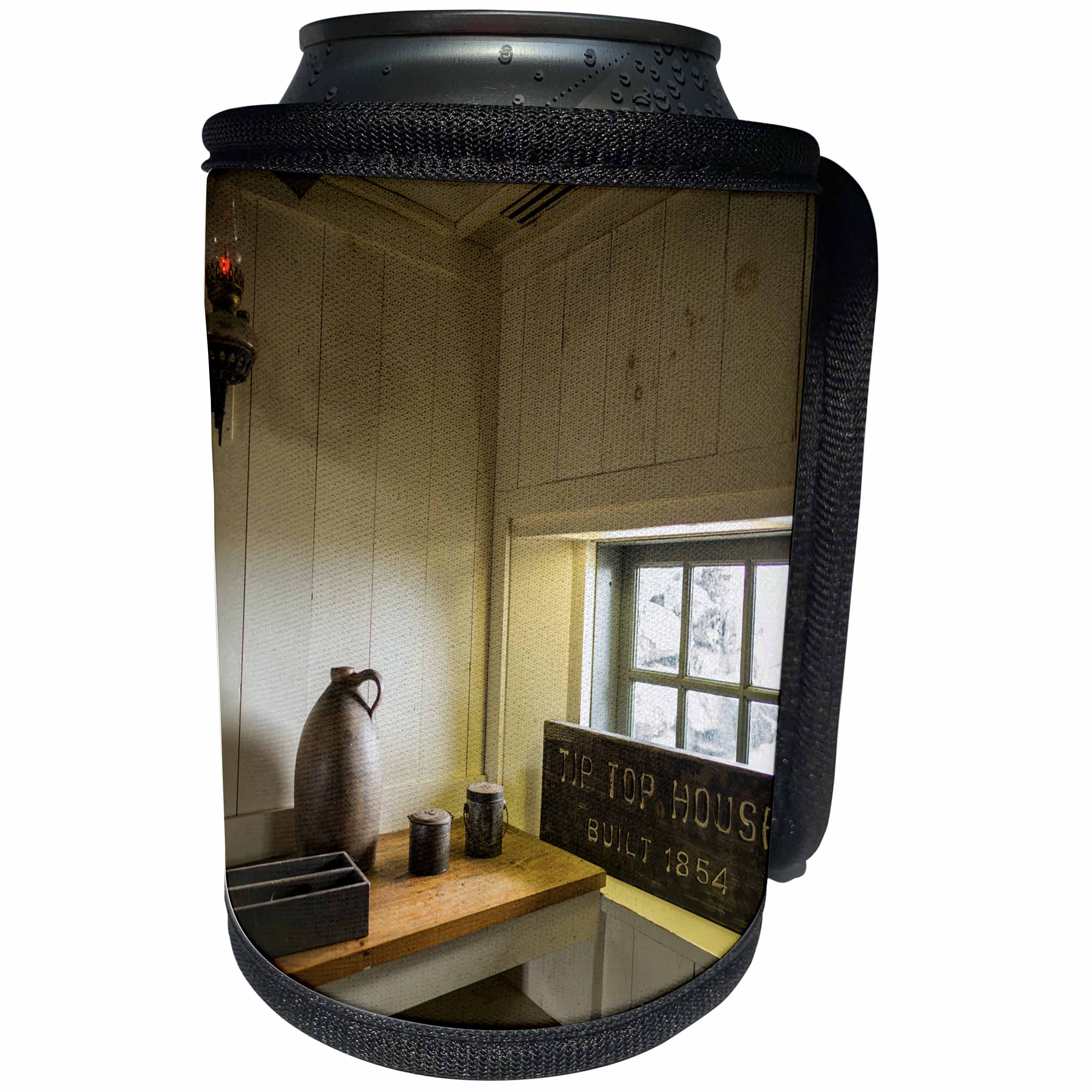3dRose Danita Delimont - New Hampshire - New Hampshire, Tip Top House, early guesthouse atop Mount Washington - Can Cooler Bottle Wrap (cc_251218)