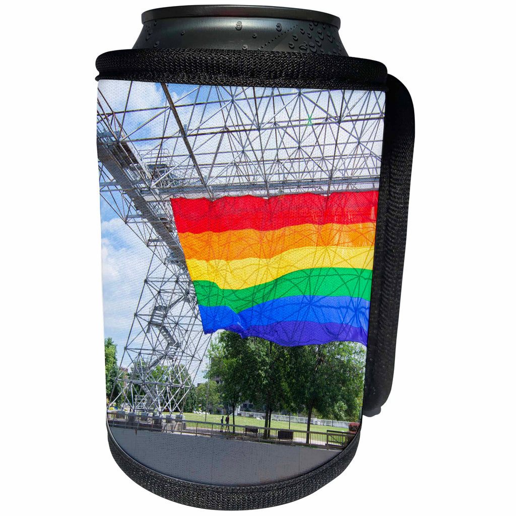 3dRose Danita Delimont - Flag - Rochester, New York, gay rainbow flag, Pride Festival - Can Cooler Bottle Wrap (cc_251286)