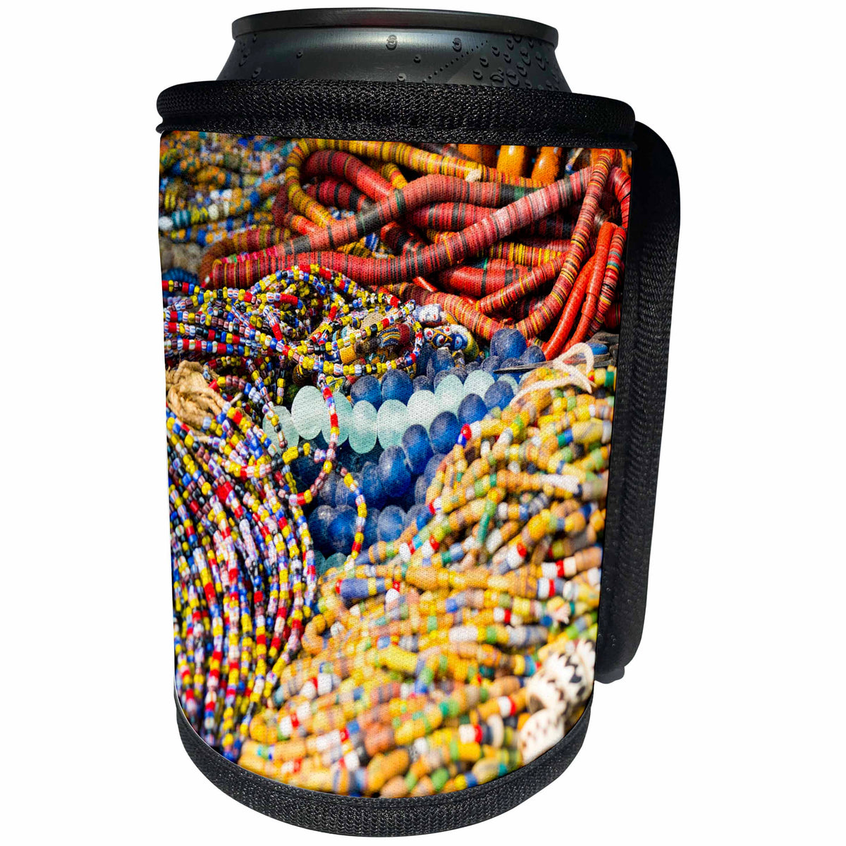 3dRose Danita Delimont - New York City - Beaded necklaces for sale at an African festival, New York City - Can Cooler Bottle Wrap (cc_251294)
