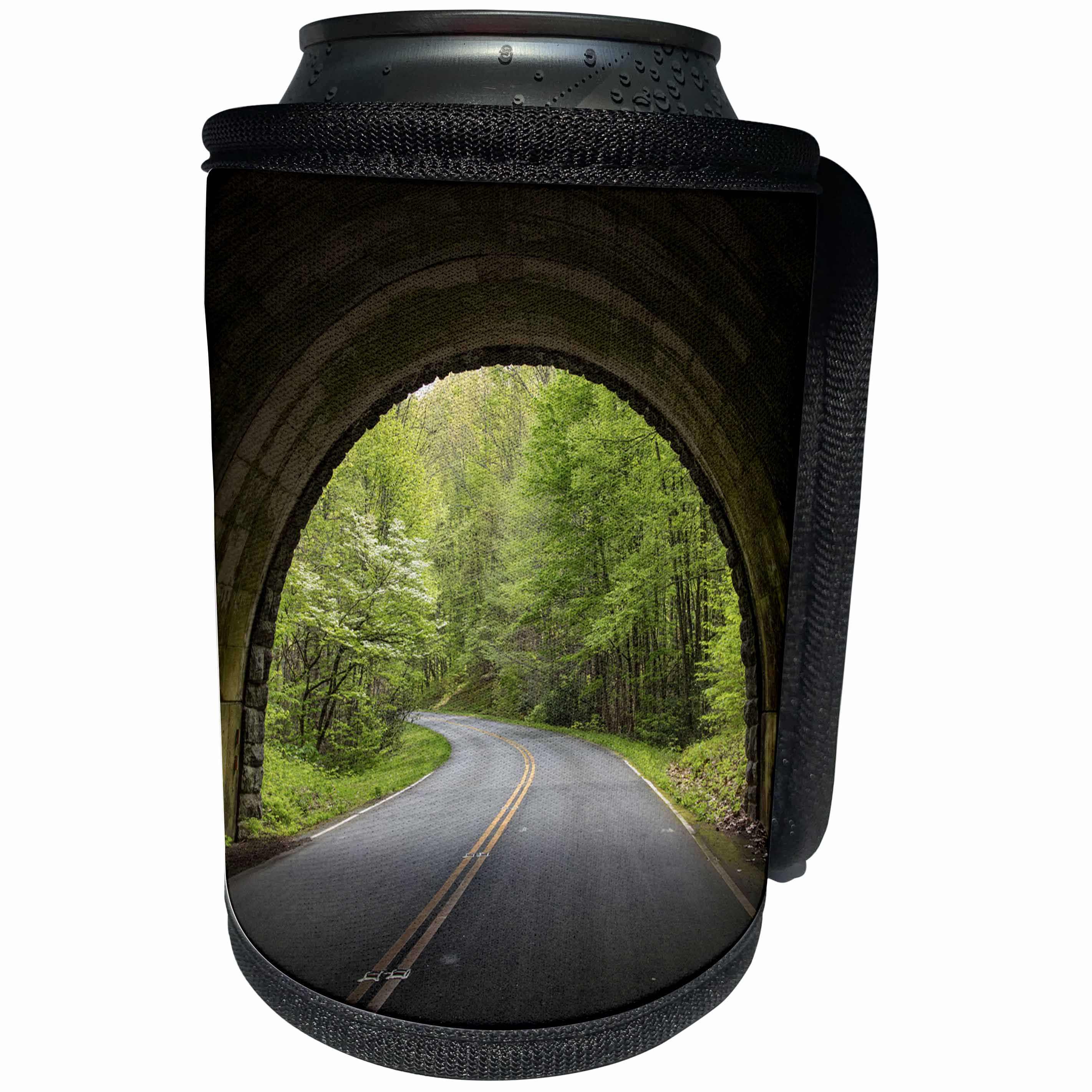 3dRose Danita Delimont - Blue Ridge Parkway - North Carolina. Tunnel on the Blue Ridge Parkway. - Can Cooler Bottle Wrap (cc_251306)