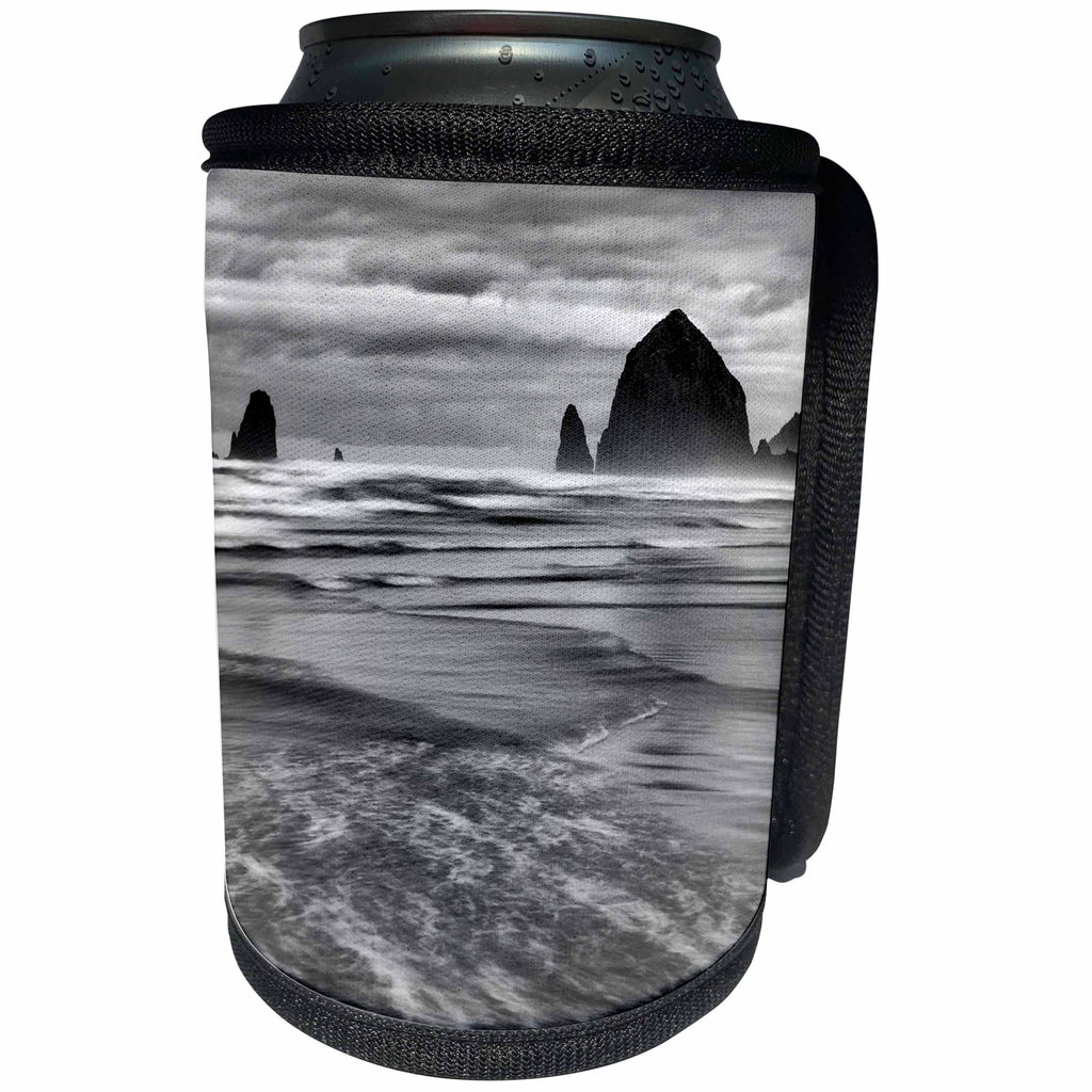 3dRose Danita Delimont - Cannon Beach - Oregon, Cannon Beach, Haystack Rock and The Needles - Can Cooler Bottle Wrap (cc_251309)