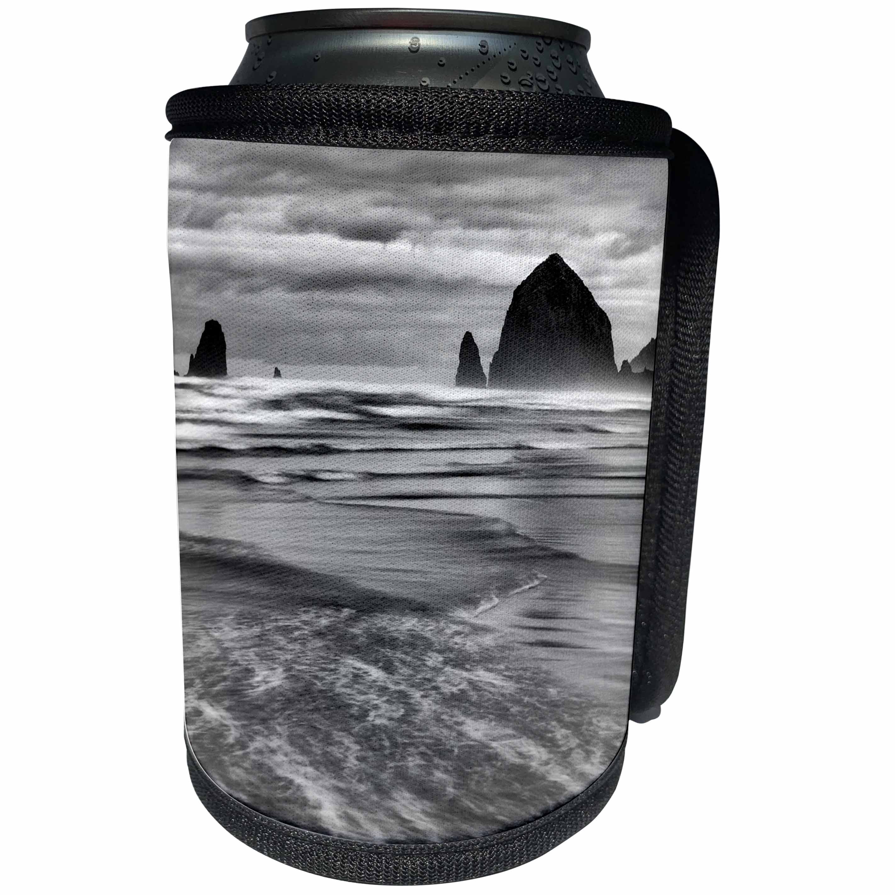 3dRose Danita Delimont - Cannon Beach - Oregon, Cannon Beach, Haystack Rock and The Needles - Can Cooler Bottle Wrap (cc_251309)