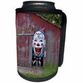 3dRose Danita Delimont - Oregon - Oregon, Oregon City. Clown face on bike in door of old red barn. - Can Cooler Bottle Wrap (cc_251324)