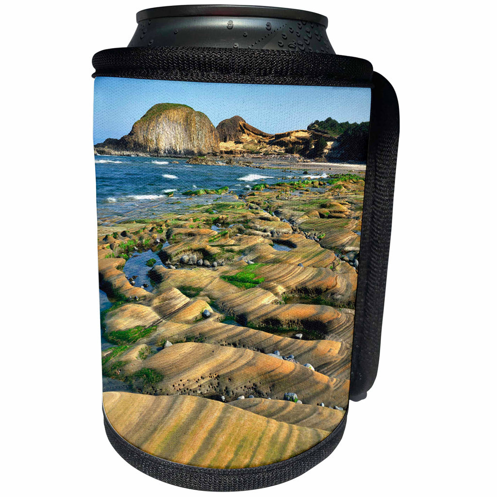3dRose Danita Delimont - Oregon - Oregon, Seal Rock Sate Park. Patterns on sandstone rock. - Can Cooler Bottle Wrap (cc_251327)