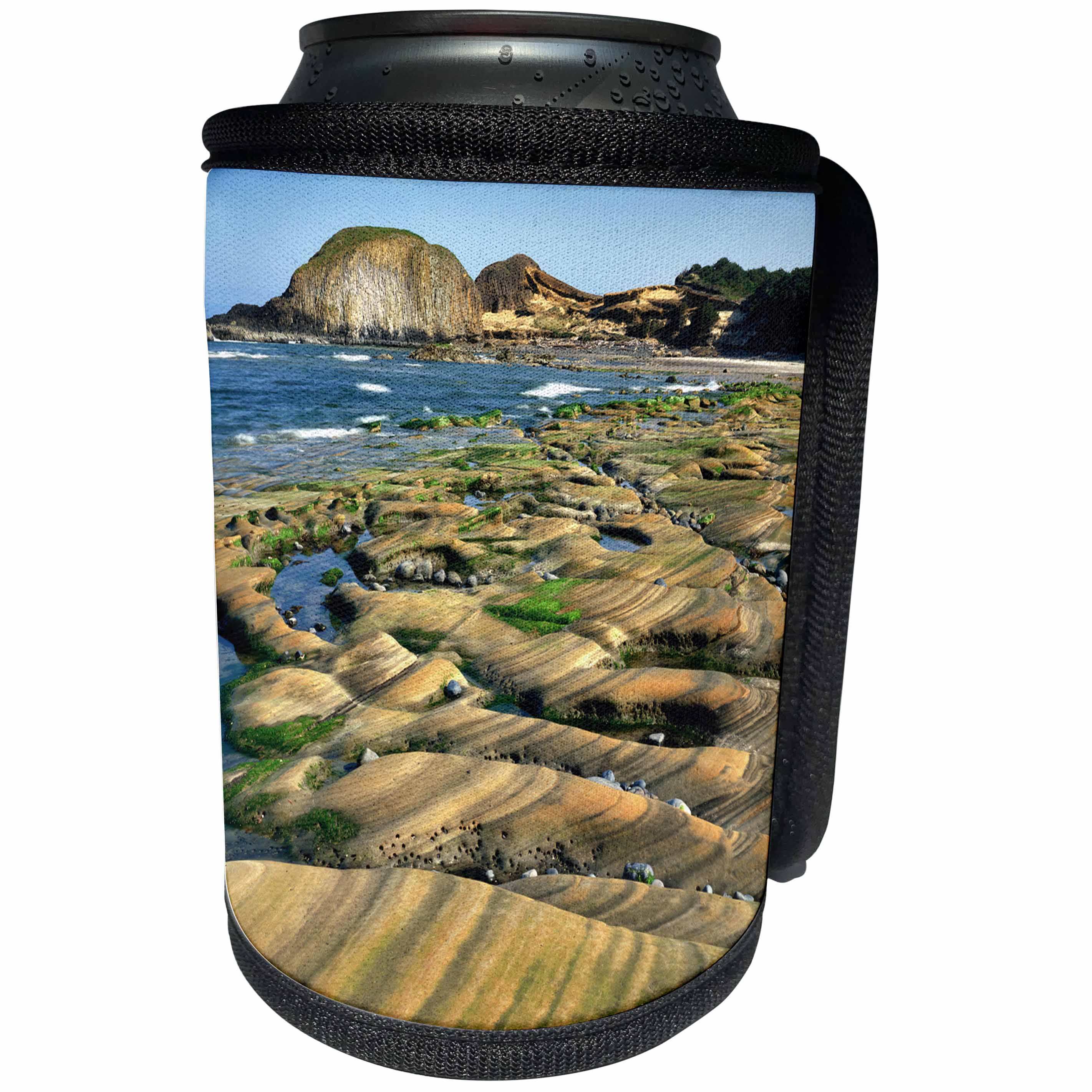 3dRose Danita Delimont - Oregon - Oregon, Seal Rock Sate Park. Patterns on sandstone rock. - Can Cooler Bottle Wrap (cc_251327)