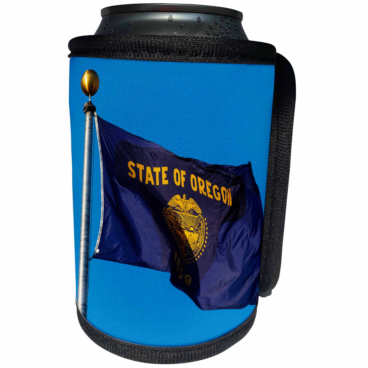 3dRose Danita Delimont - Oregon - Oregon, Salem, State Capitol State Park, Oregon state flag. - Can Cooler Bottle Wrap (cc_251358)