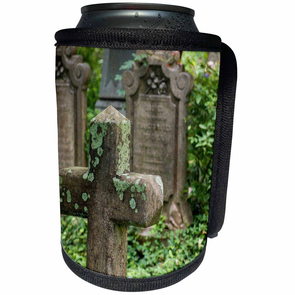 3dRose Danita Delimont - Charleston - Gravestones at an old church graveyard. Charleston, South Carolina - Can Cooler Bottle Wrap (cc_251385)