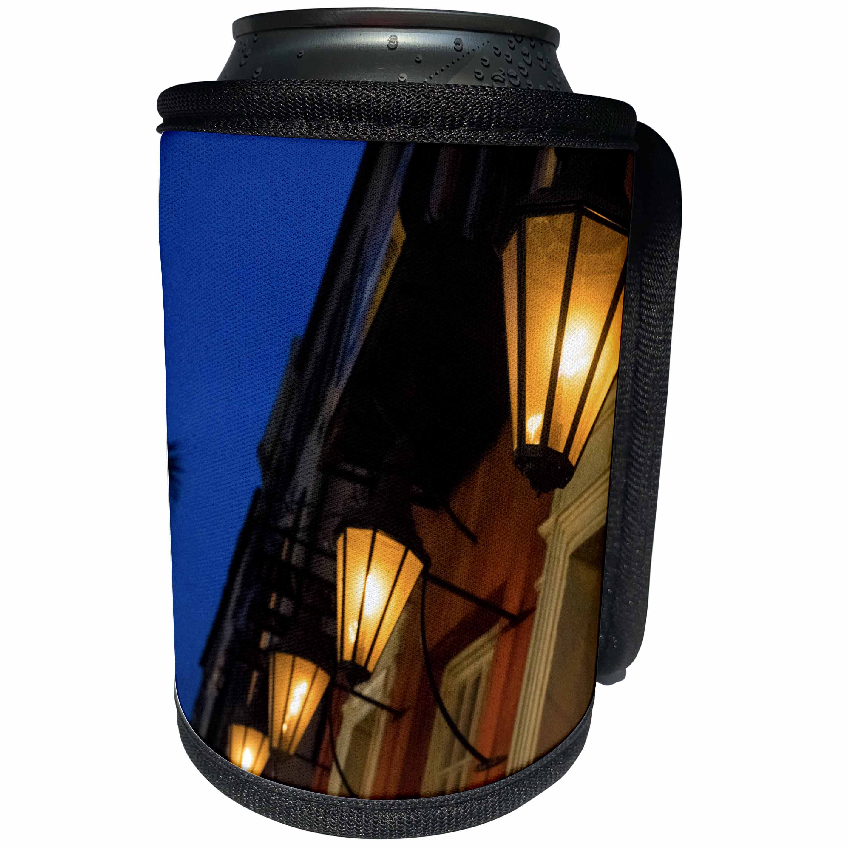 3dRose Danita Delimont - Charleston - Lamps lining the streets at duck, Charleston, South Carolina. USA - Can Cooler Bottle Wrap (cc_251388)