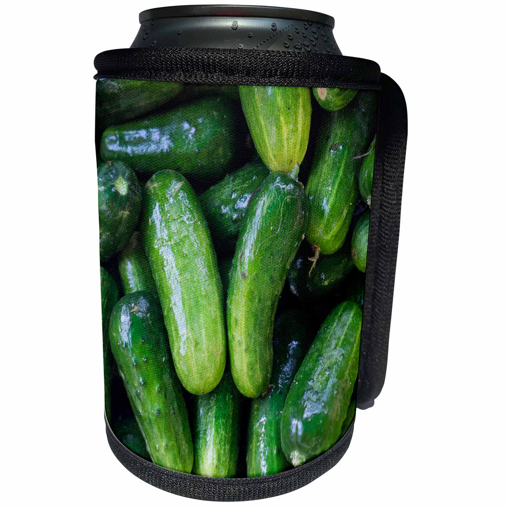 3dRose Danita Delimont - Vegetable - Pickling Cucumbers at Farmers Market, Charleston, South Carolina. - Can Cooler Bottle Wrap (cc_251392)