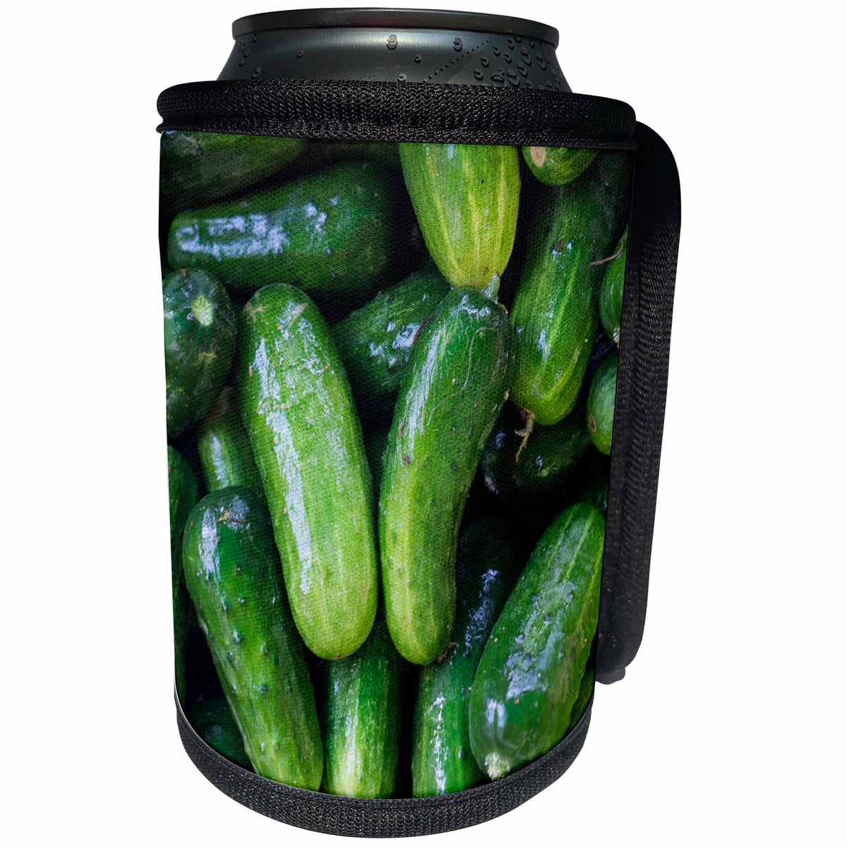 3dRose Danita Delimont - Vegetable - Pickling Cucumbers at Farmers Market, Charleston, South Carolina. - Can Cooler Bottle Wrap (cc_251392)
