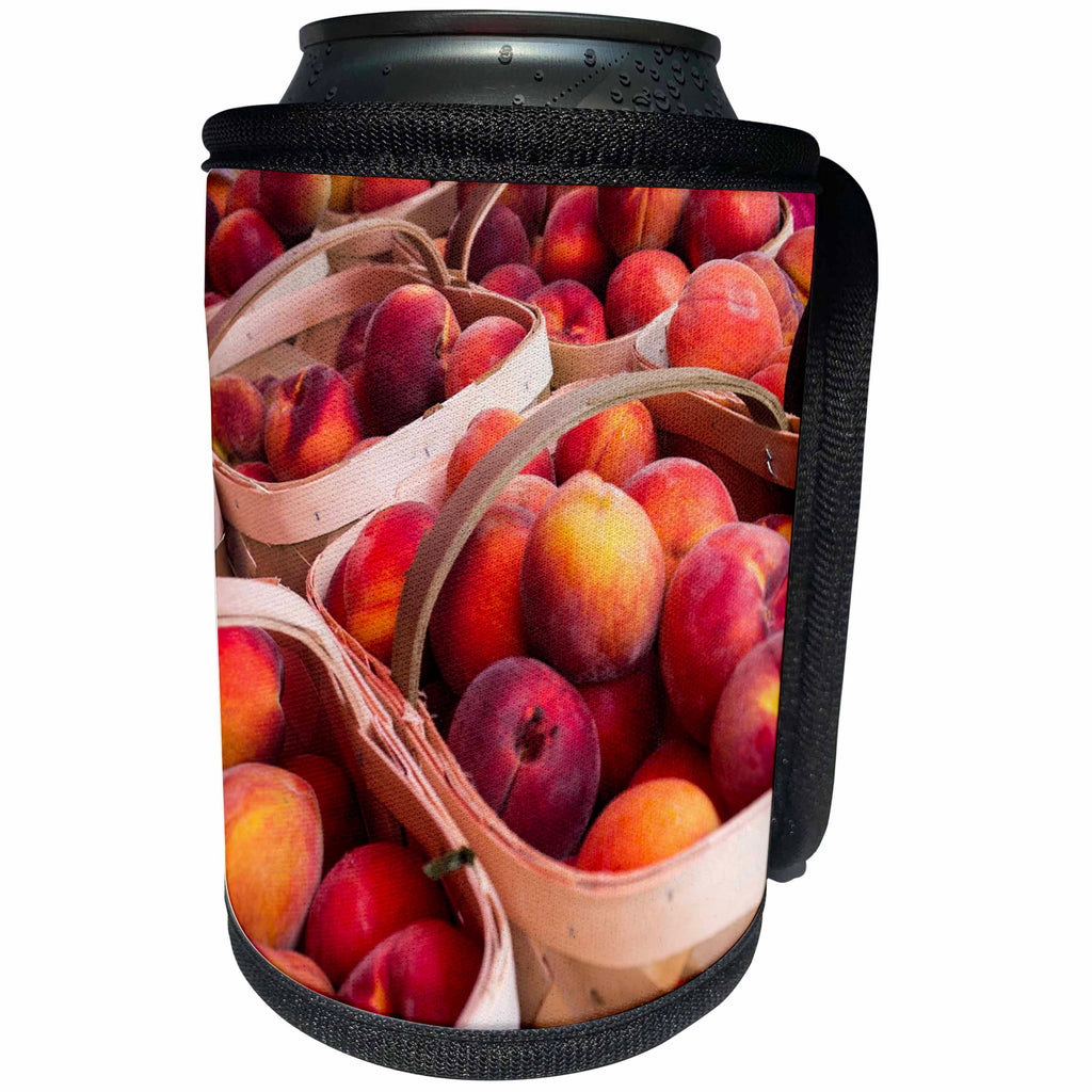 3dRose Danita Delimont - Fruit - Peaches for sale at a farmers market, Charleston, South Carolina. USA - Can Cooler Bottle Wrap (cc_251395)